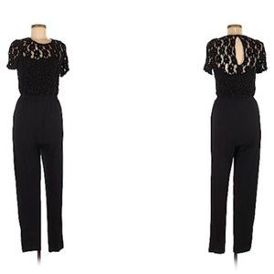 Topshop black glitter lace jumpsuit size US 10
